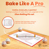 Stainless Steel Thickness Adjustable Rolling Pin with Pastry & Baking Mat in Gift Box